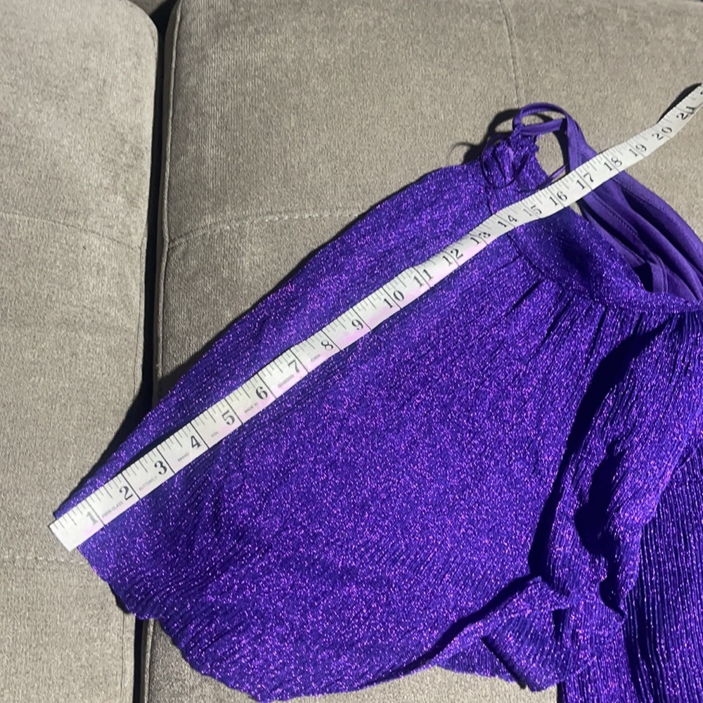 24.-π₯°π₯°ZARA Metallic Purple Cape Maxi Dressπ₯°π₯° - Picture 14 of 15